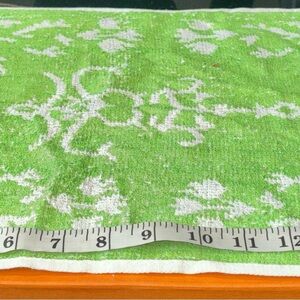 Green and White Patterned Towel